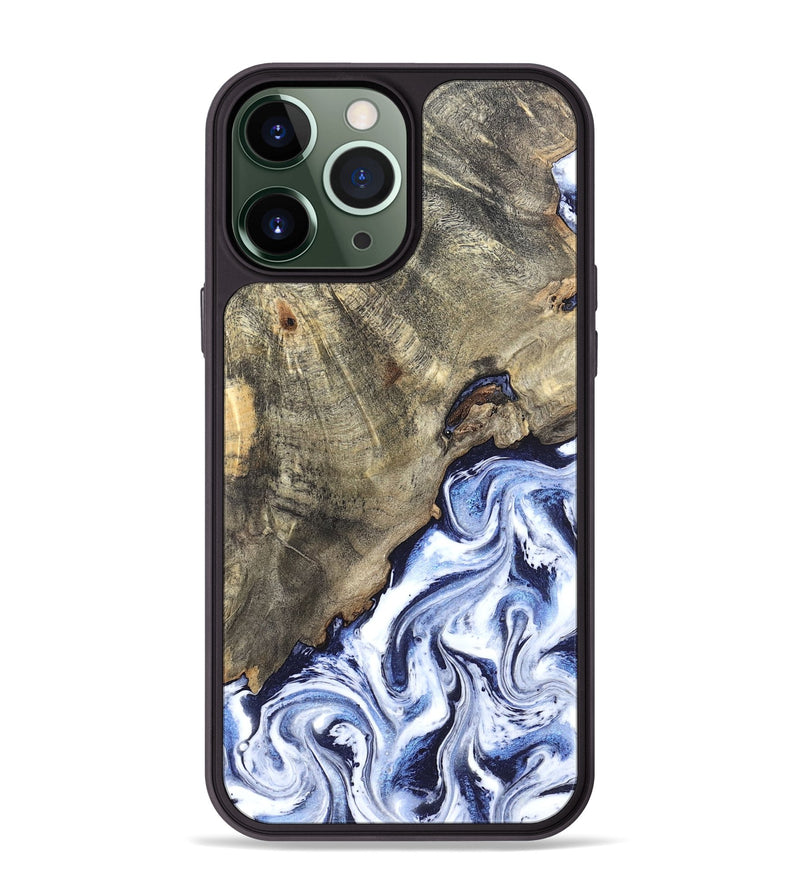 iPhone 13 Pro Max Wood Phone Case - Darci (Blue, 820165)