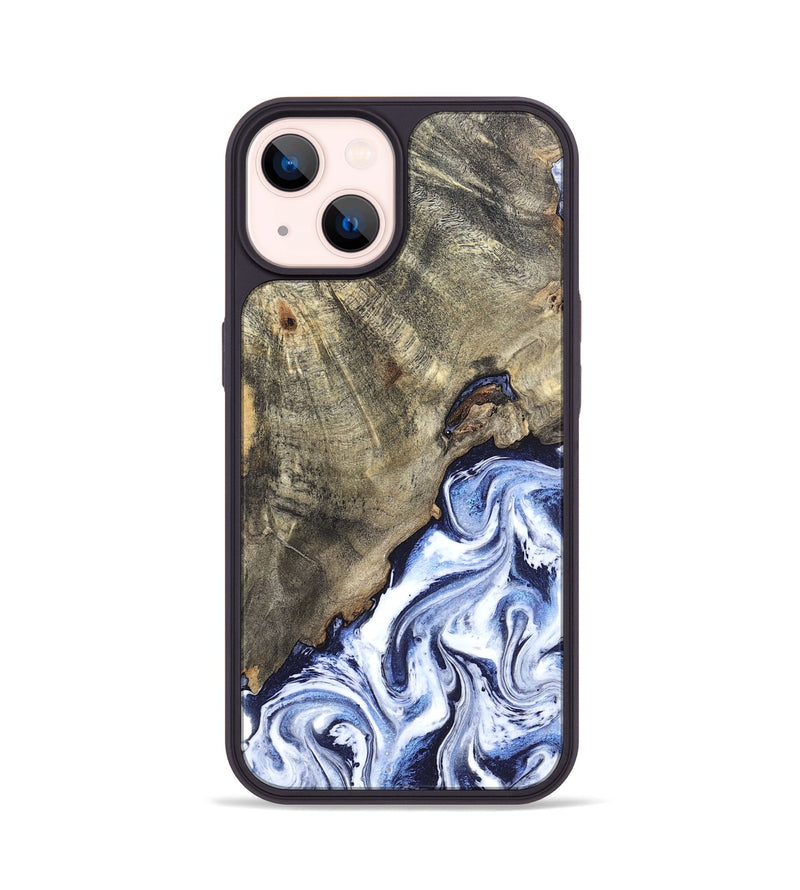 iPhone 14 Wood Phone Case - Darci (Blue, 820165)