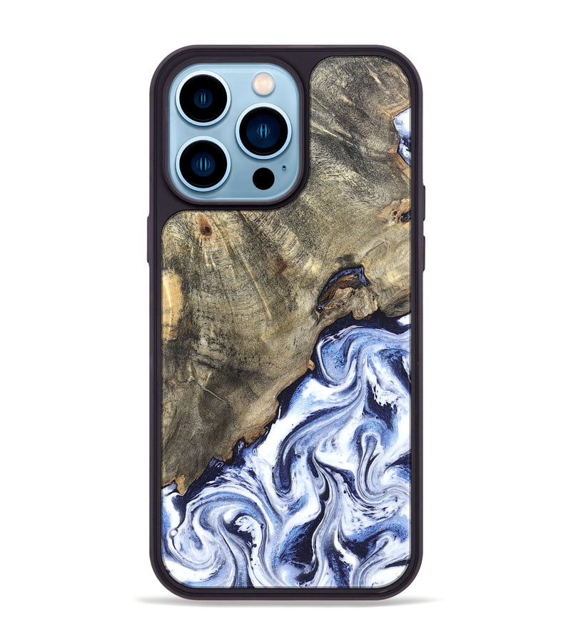 iPhone 14 Pro Max Wood Phone Case - Darci (Blue, 820165)