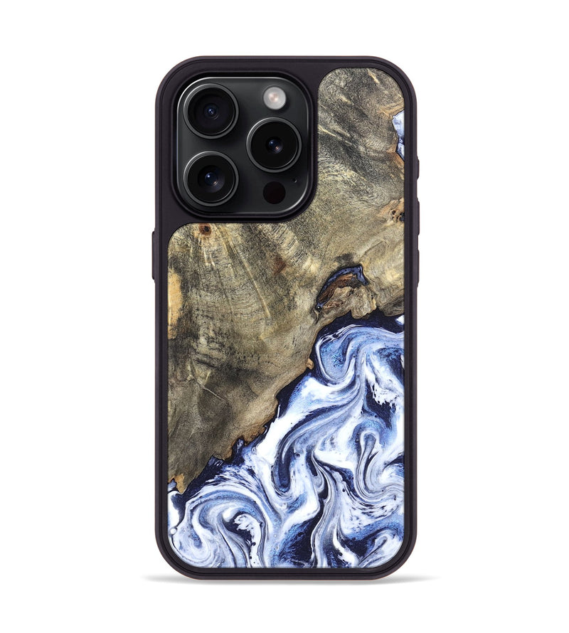 iPhone 15 Pro Wood Phone Case - Darci (Blue, 820165)