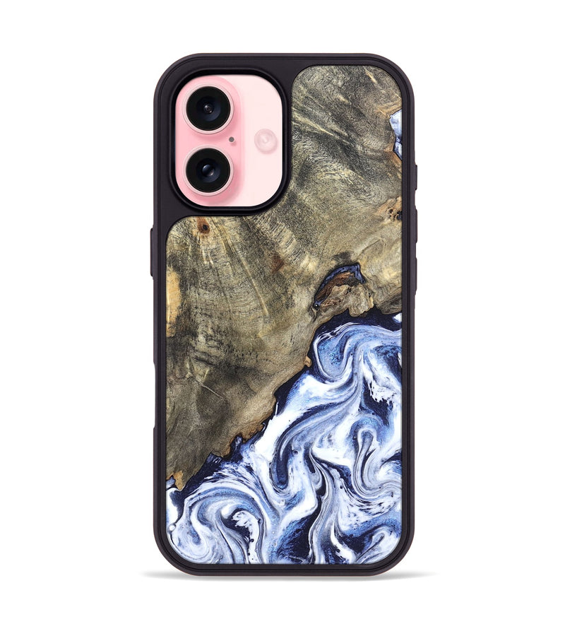 iPhone 16 Wood Phone Case - Darci (Blue, 820165)