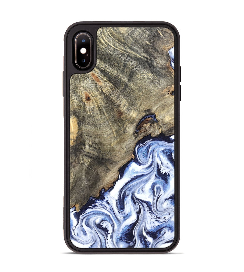 iPhone Xs Max Wood Phone Case - Darci (Blue, 820165)