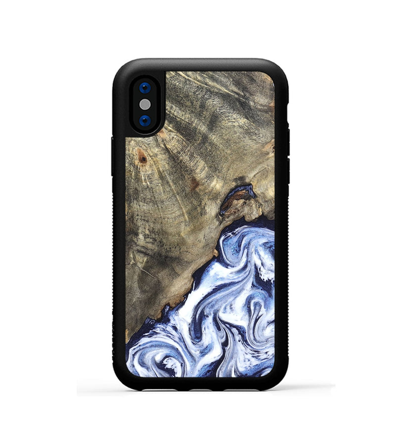 iPhone Xs Wood Phone Case - Darci (Blue, 820165)