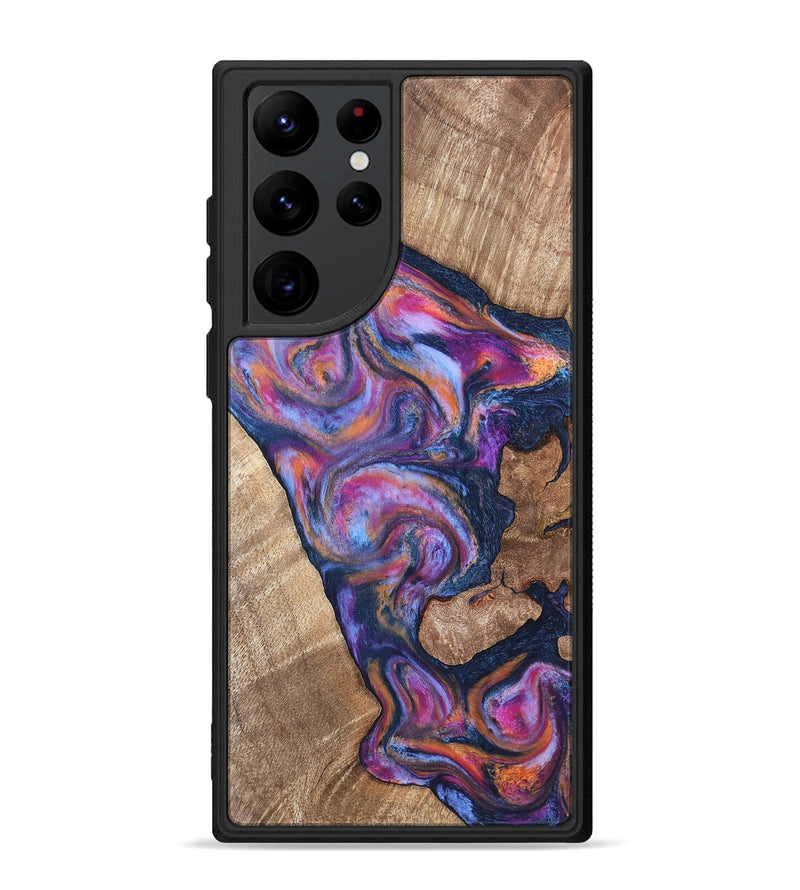 Galaxy S22 Ultra Wood Phone Case - Mila (Blue, 820167)