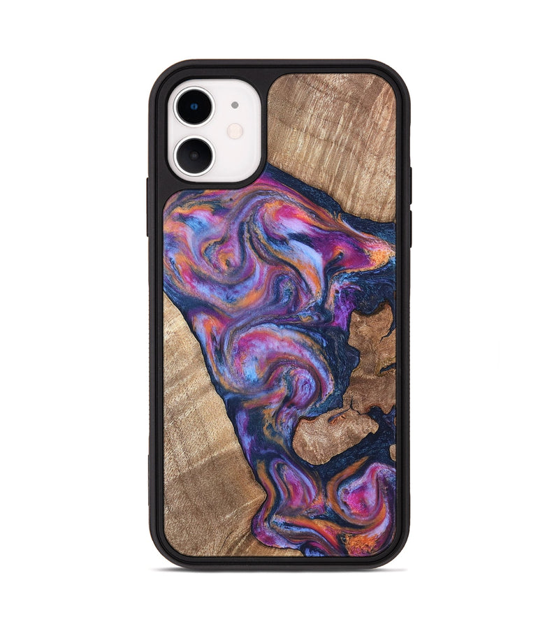 iPhone 11 Wood Phone Case - Mila (Blue, 820167)