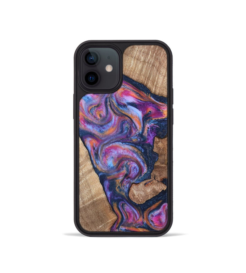 iPhone 12 mini Wood Phone Case - Mila (Blue, 820167)