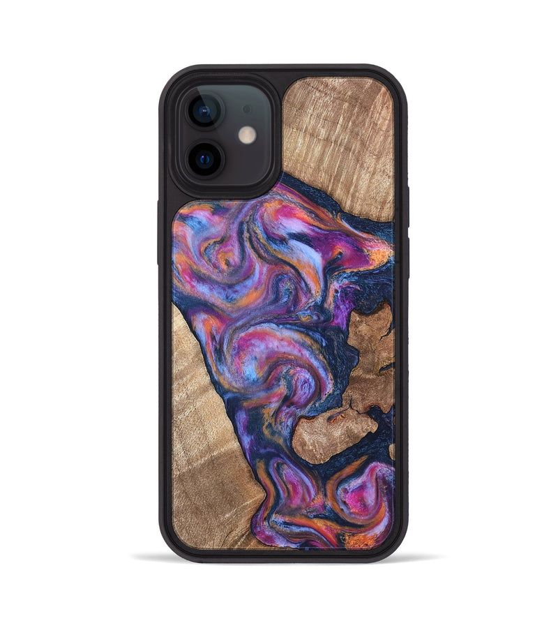 iPhone 12 Wood Phone Case - Mila (Blue, 820167)