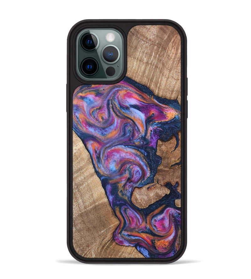 iPhone 12 Pro Max Wood Phone Case - Mila (Blue, 820167)