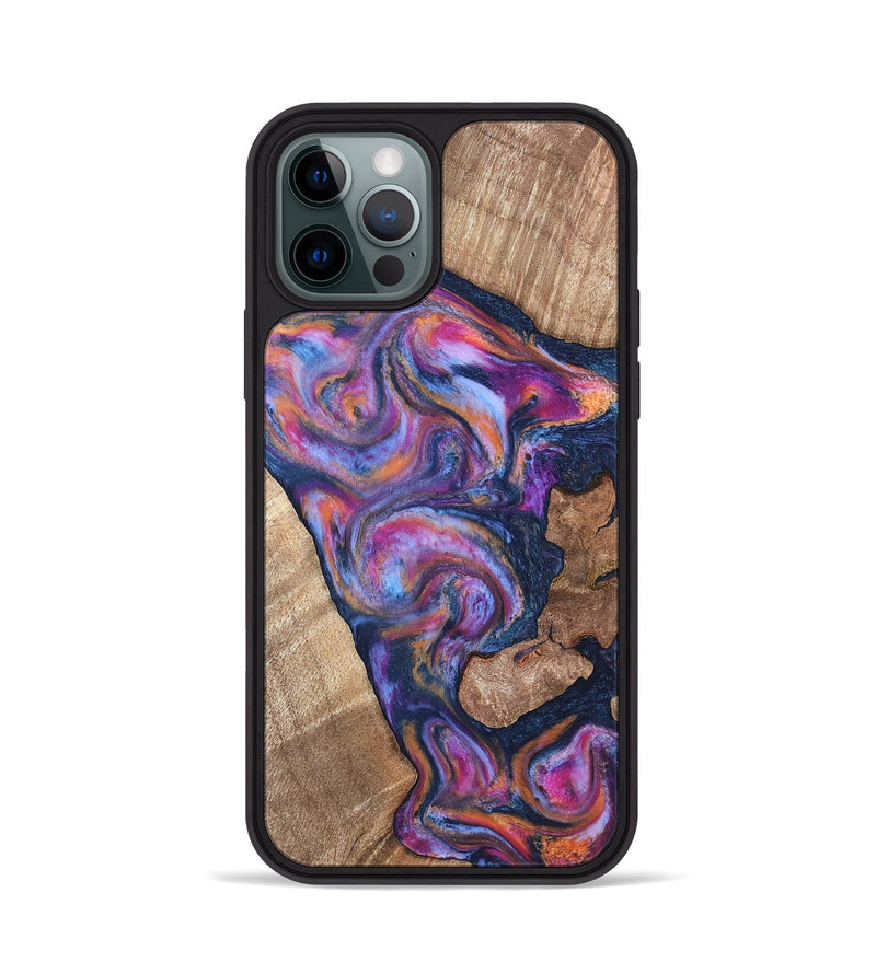 iPhone 12 Pro Wood Phone Case - Mila (Blue, 820167)
