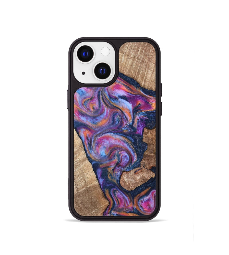 iPhone 13 mini Wood Phone Case - Mila (Blue, 820167)