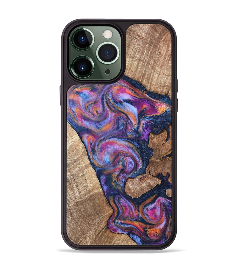 iPhone 13 Pro Max Wood Phone Case - Mila (Blue, 820167)