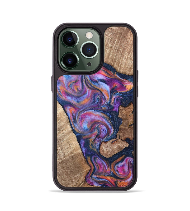 iPhone 13 Pro Wood Phone Case - Mila (Blue, 820167)