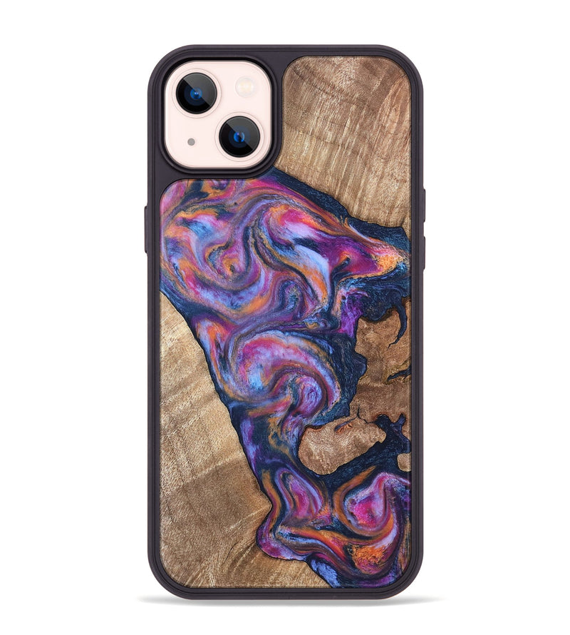 iPhone 14 Plus Wood Phone Case - Mila (Blue, 820167)