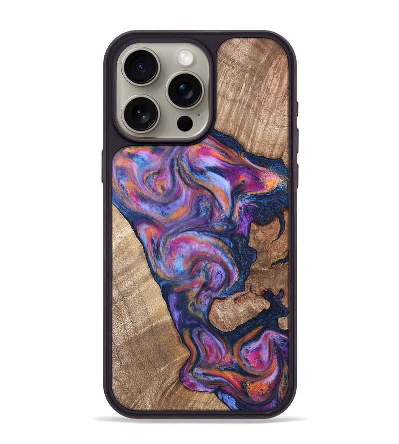 iPhone 15 Pro Max Wood Phone Case - Mila (Blue, 820167)