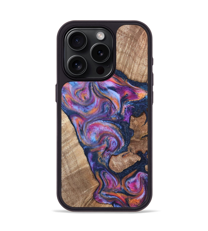 iPhone 15 Pro Wood Phone Case - Mila (Blue, 820167)