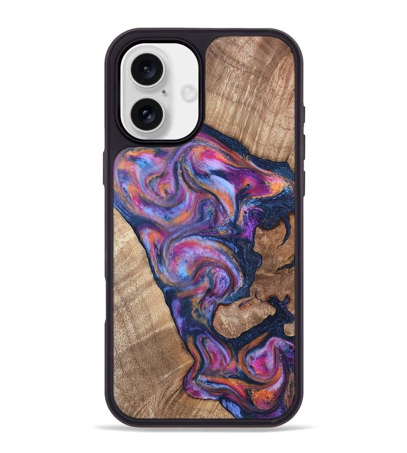 iPhone 16 Plus Wood Phone Case - Mila (Blue, 820167)