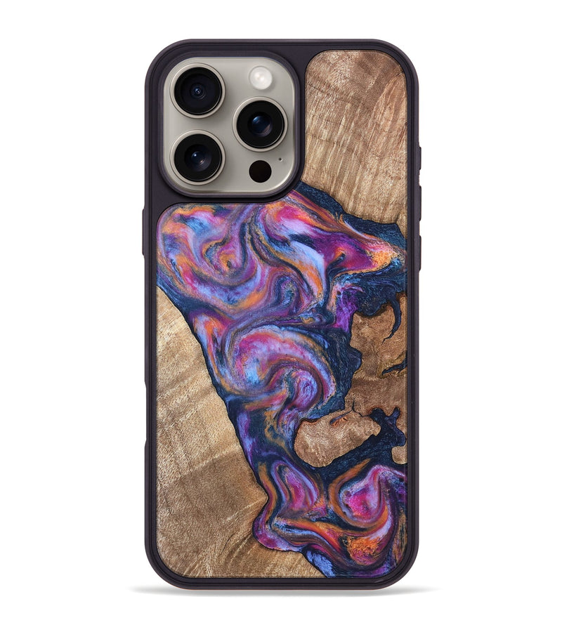 iPhone 16 Pro Max Wood Phone Case - Mila (Blue, 820167)