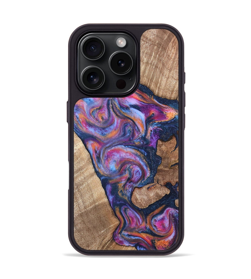iPhone 16 Pro Wood Phone Case - Mila (Blue, 820167)