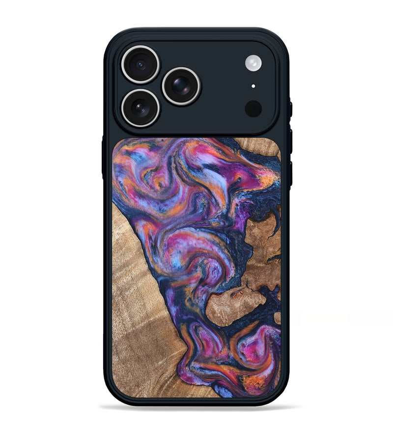 iPhone 17 Pro Max Wood Phone Case - Mila (Blue, 820167)