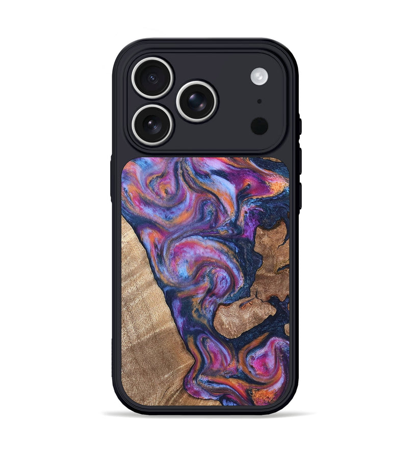 iPhone 17 Pro Wood Phone Case - Mila (Blue, 820167)