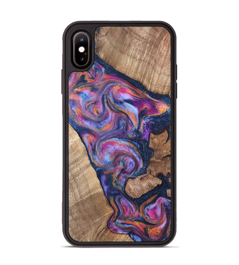 iPhone Xs Max Wood Phone Case - Mila (Blue, 820167)