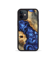 iPhone 12 mini Wood Phone Case - Ward (Blue, 820168)