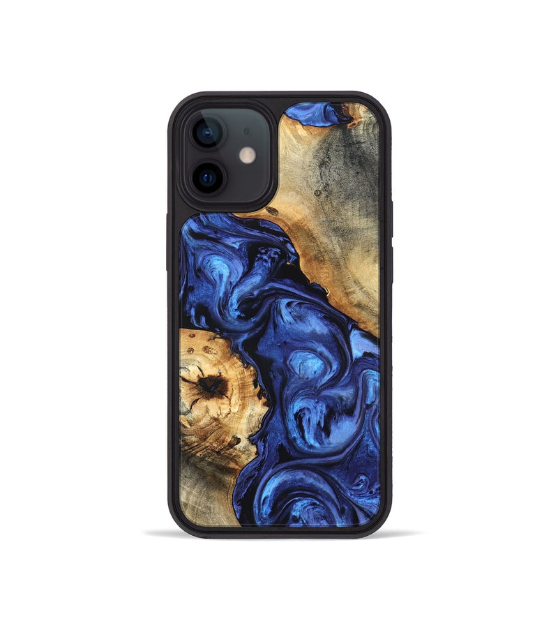 iPhone 12 mini Wood Phone Case - Ward (Blue, 820168)