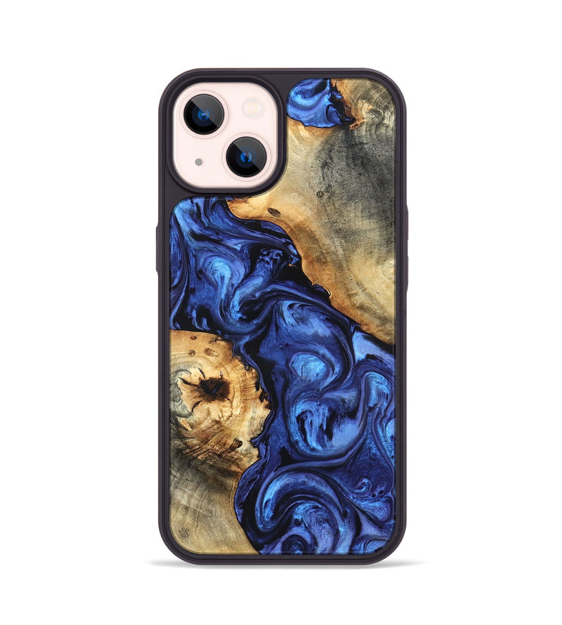 iPhone 14 Wood Phone Case - Ward (Blue, 820168)