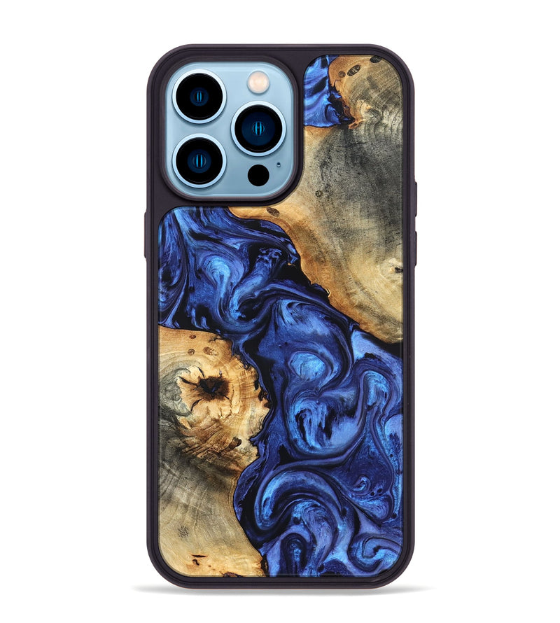 iPhone 14 Pro Max Wood Phone Case - Ward (Blue, 820168)