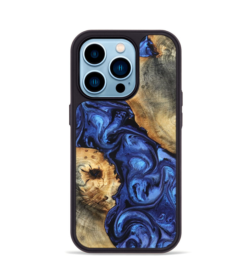 iPhone 14 Pro Wood Phone Case - Ward (Blue, 820168)
