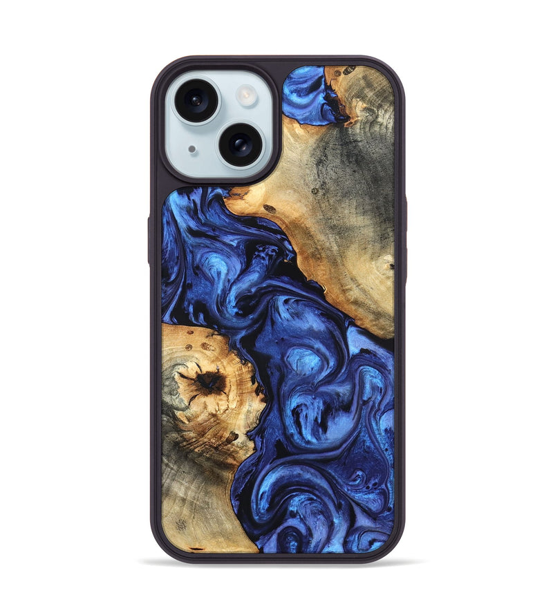 iPhone 15 Wood Phone Case - Ward (Blue, 820168)