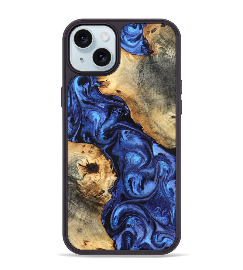 iPhone 15 Plus Wood Phone Case - Ward (Blue, 820168)