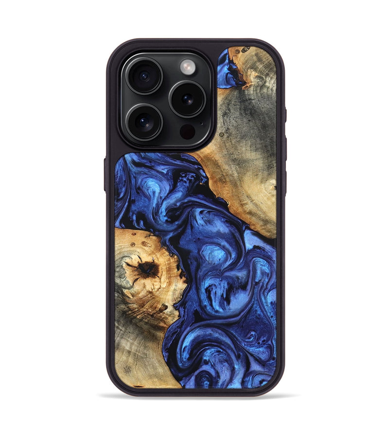 iPhone 15 Pro Wood Phone Case - Ward (Blue, 820168)