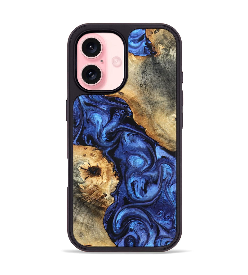 iPhone 16 Wood Phone Case - Ward (Blue, 820168)