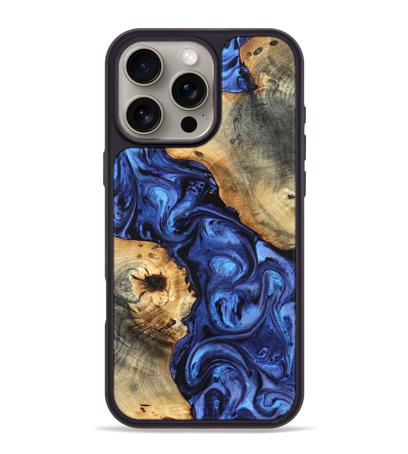 iPhone 16 Pro Max Wood Phone Case - Ward (Blue, 820168)