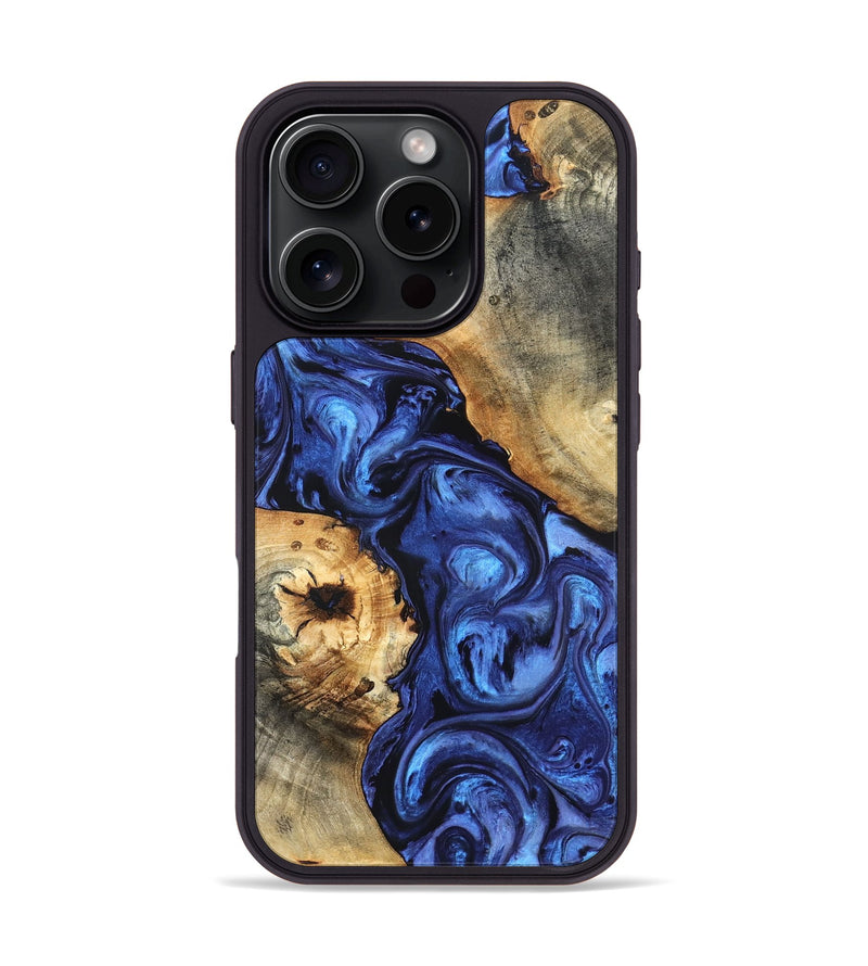 iPhone 16 Pro Wood Phone Case - Ward (Blue, 820168)
