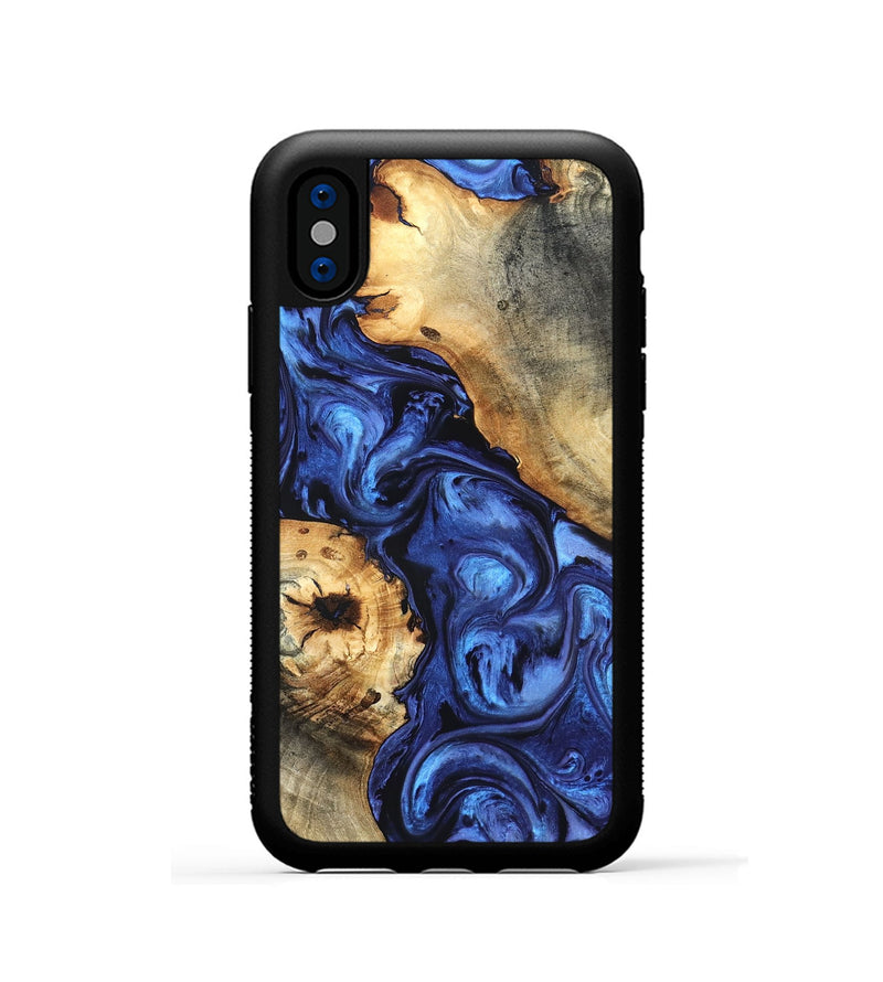 iPhone Xs Wood Phone Case - Ward (Blue, 820168)