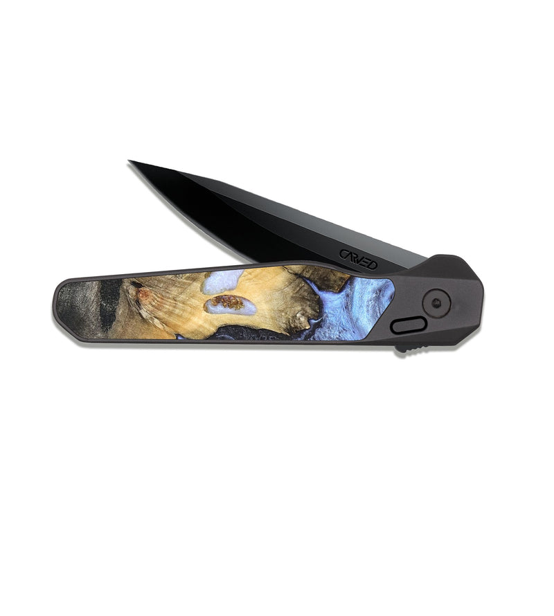EDC Dark Slate Wood Pocket Knife - Ainsley (Blue, 820169)