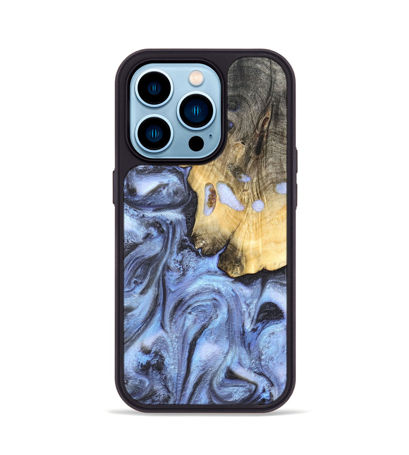 iPhone 14 Pro Wood Phone Case - Ainsley (Blue, 820169)