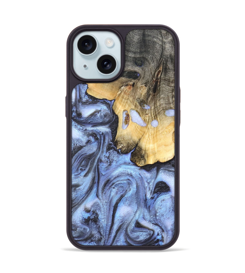 iPhone 15 Wood Phone Case - Ainsley (Blue, 820169)