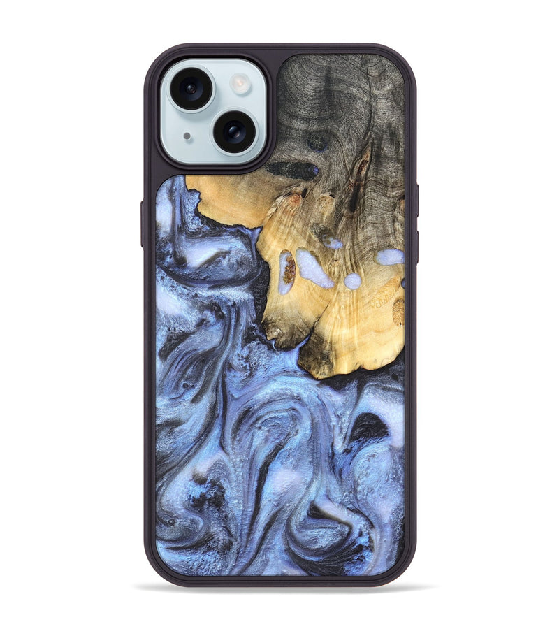 iPhone 15 Plus Wood Phone Case - Ainsley (Blue, 820169)