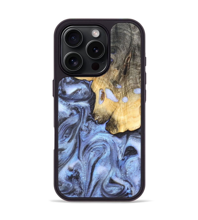 iPhone 16 Pro Wood Phone Case - Ainsley (Blue, 820169)