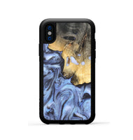 iPhone Xs Wood Phone Case - Ainsley (Blue, 820169)