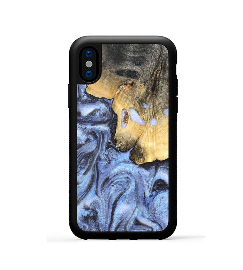 iPhone Xs Wood Phone Case - Ainsley (Blue, 820169)