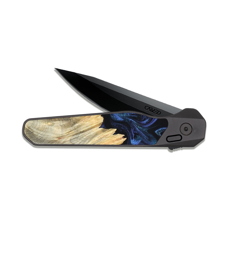 EDC Dark Slate Wood Pocket Knife - Carli (Blue, 820170)