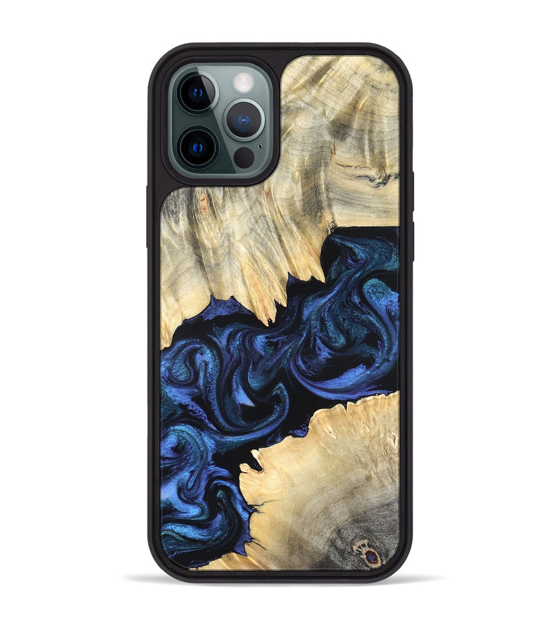 iPhone 12 Pro Max Wood Phone Case - Carli (Blue, 820170)