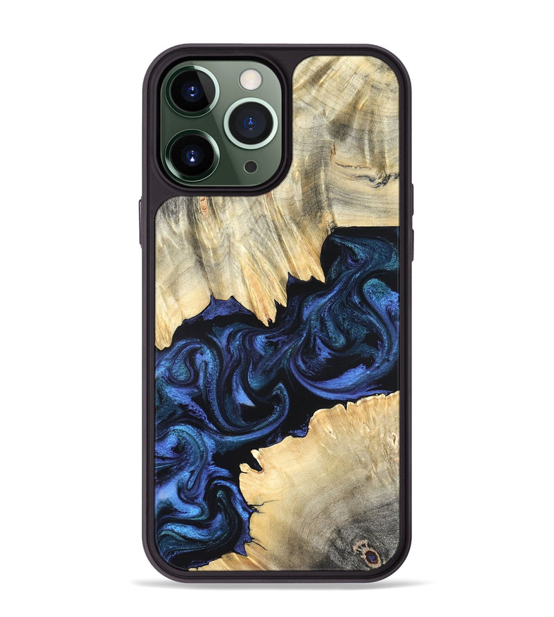 iPhone 13 Pro Max Wood Phone Case - Carli (Blue, 820170)