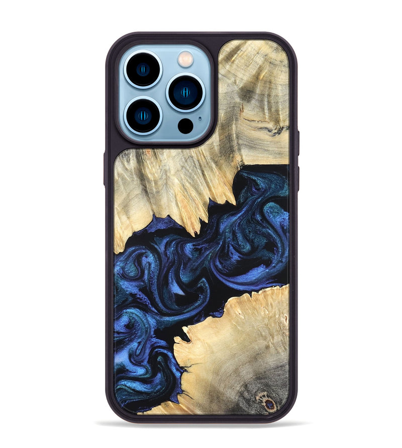 iPhone 14 Pro Max Wood Phone Case - Carli (Blue, 820170)