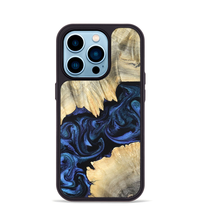 iPhone 14 Pro Wood Phone Case - Carli (Blue, 820170)