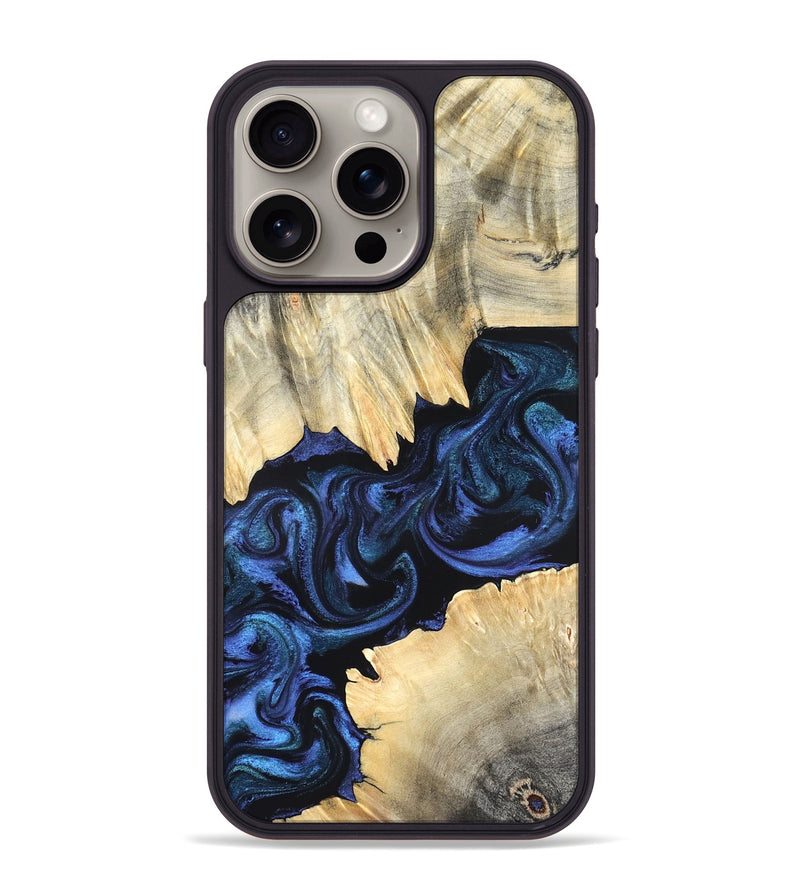iPhone 15 Pro Max Wood Phone Case - Carli (Blue, 820170)